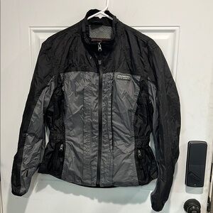 Olympia motorcycle jacket motor sports Women's Black and Gray motorcycle Jacket